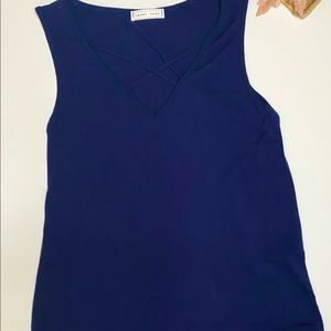 Emory Park Criss-Cross sleeveless top